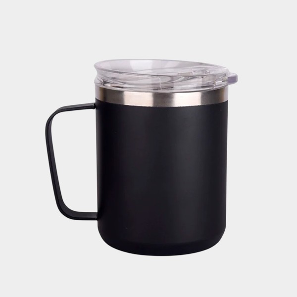 Stylish Black Sober Mug With Airtight Lid - 270 ml for