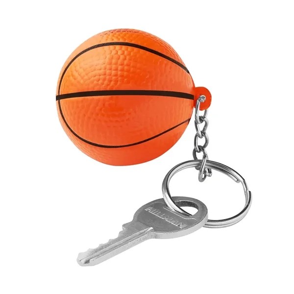 Prime Line Basketball Shape Stress Ball Keychain for