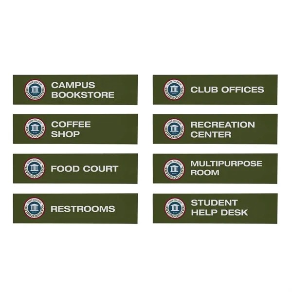 Wayfinding Rectangle Sign Post Set of Eight Graphic Signs for