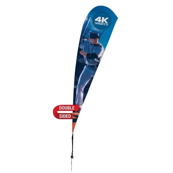 15' Streamline Teardrop Sail Sign Flag, 2-Sided, Spike for