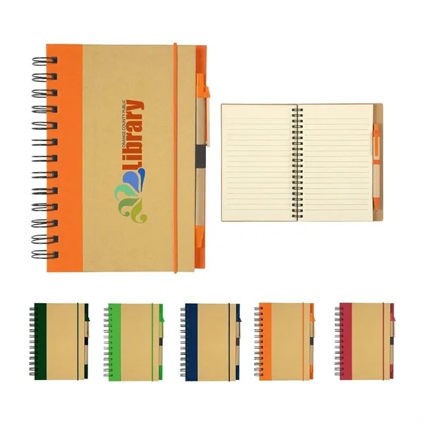 Full color Eco-Inspired Spiral Notebook & Pen for