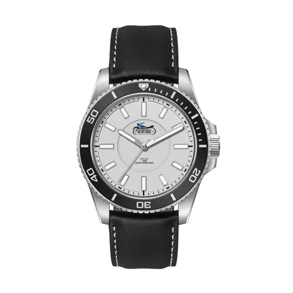 42.5MM, SS, SILVER CASE, BK BEZEL, 3-HAND "SOLAR" MVT for