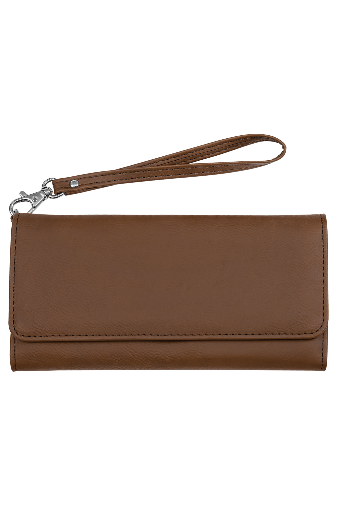 7 1/2" x 4" Laserable Leatherette Wallet with Strap for