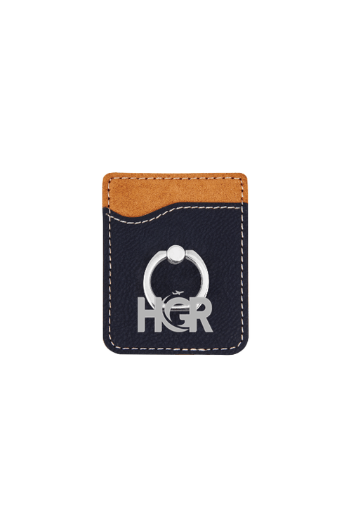 Leatherette Phone Wallet with Ring for