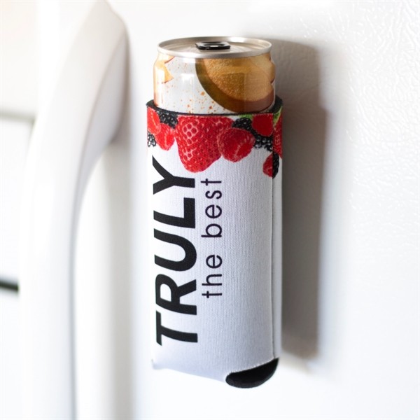 Full Color 12 oz Slim Magnet Can Cooler for