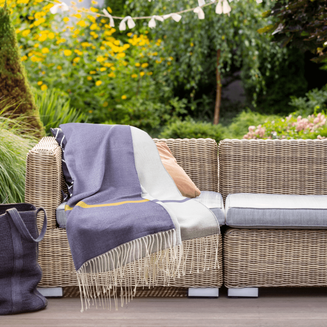 Denim Beachy Cottage Blanket for
