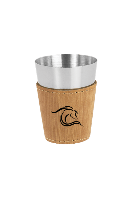 2 oz. Laserable Leatherette & Stainless Steel Shot Glass for