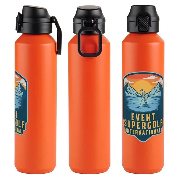 Nexus 27 oz Recycled Aluminum Bottle with Flip-Top Lid and C for