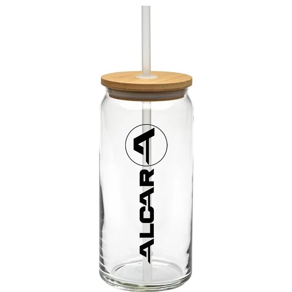 20 oz. Tall Boy Glass with Bamboo Lid for