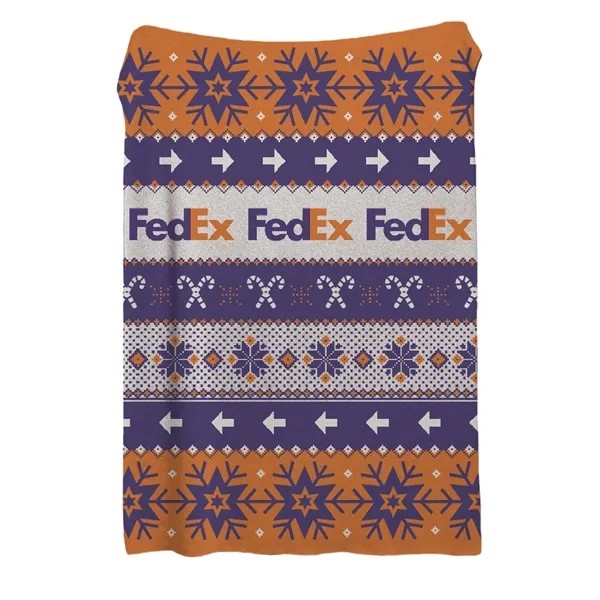 Custom Jacquard Cotton Blend Ugly Christmas Knitted Blanket for