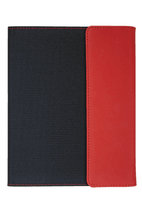 9 1/2 x 12 Laserable Leatherette Canvas Portfolio w / Notepad
