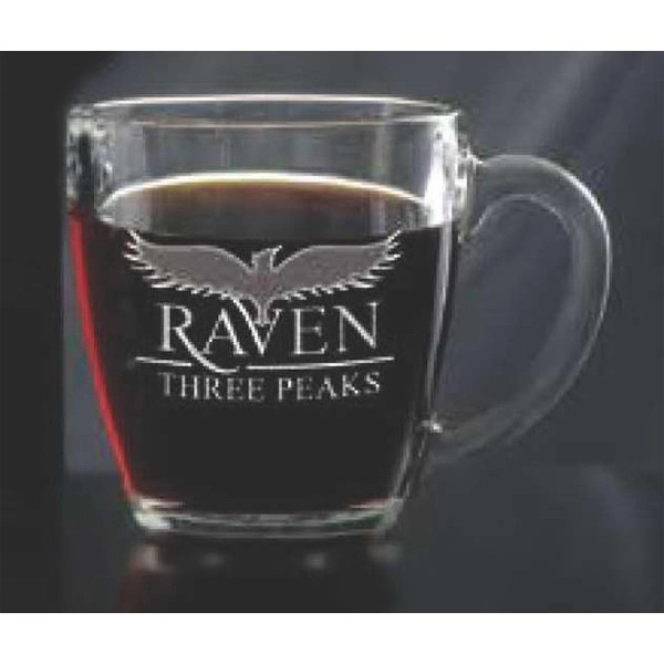 16 Oz. Glass Bistro Coffee Mug - Deep Etch for