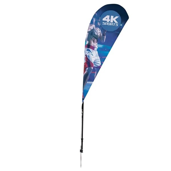 6' Streamline Teardrop Sail Sign Flag, 1-Sided with Spike for