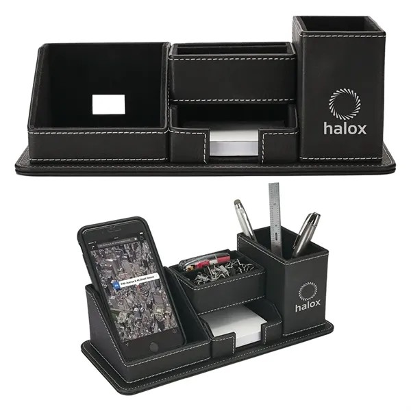 Oxford Desk Organizer w/Phone Holder for