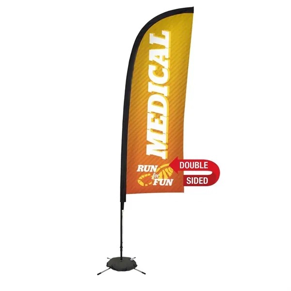 9' Premium Blade Sail Sign Flag, 2-Sided, Scissor Base for