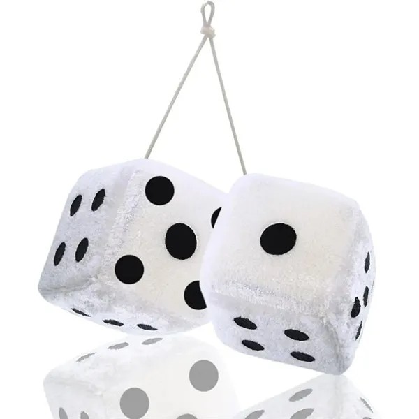 Hanging Plush Fuzzy Dice for Rear View Mirror Ornament for