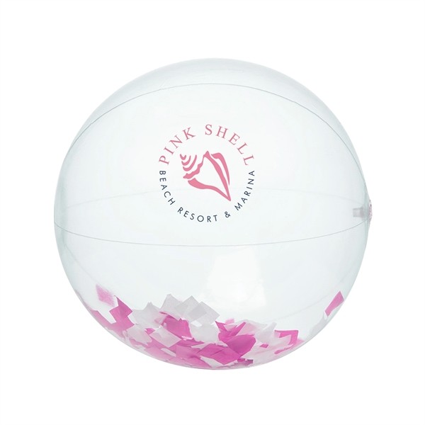 16" Pink and White Confetti Beach Ball for