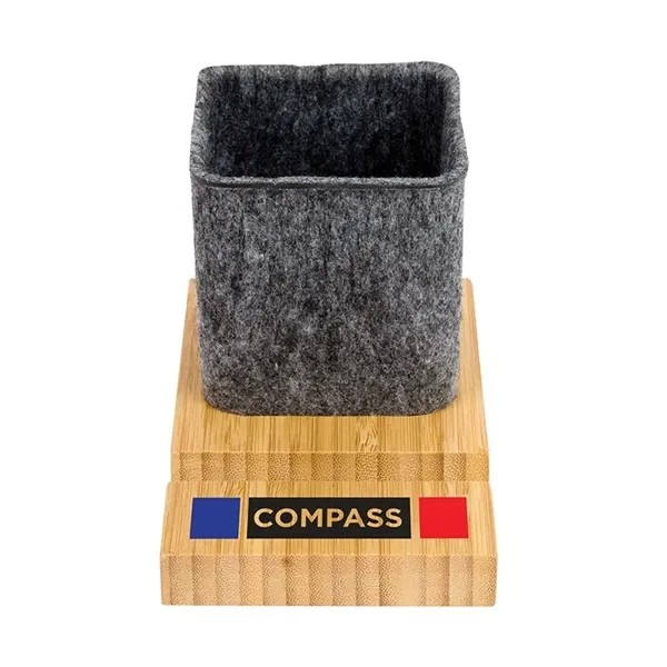 Renton Recycled Felt and Bamboo Pen/Device/Card Holder for