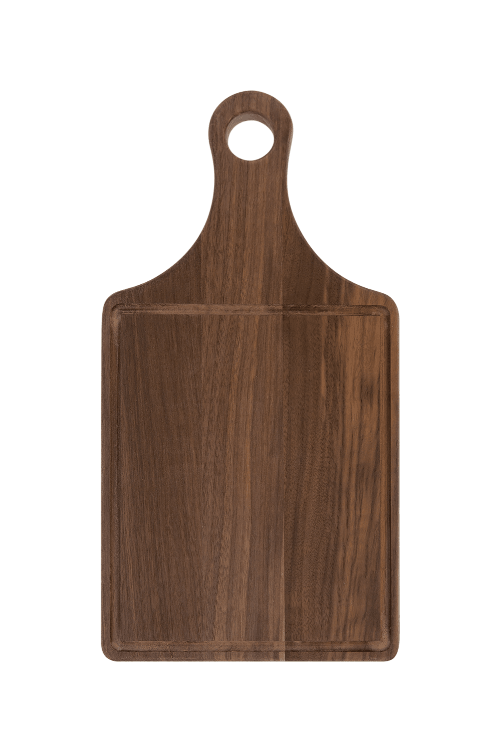 13 1/2" x 7" Natural Wood Cutting Board Paddle Shape with Drip Ring for
