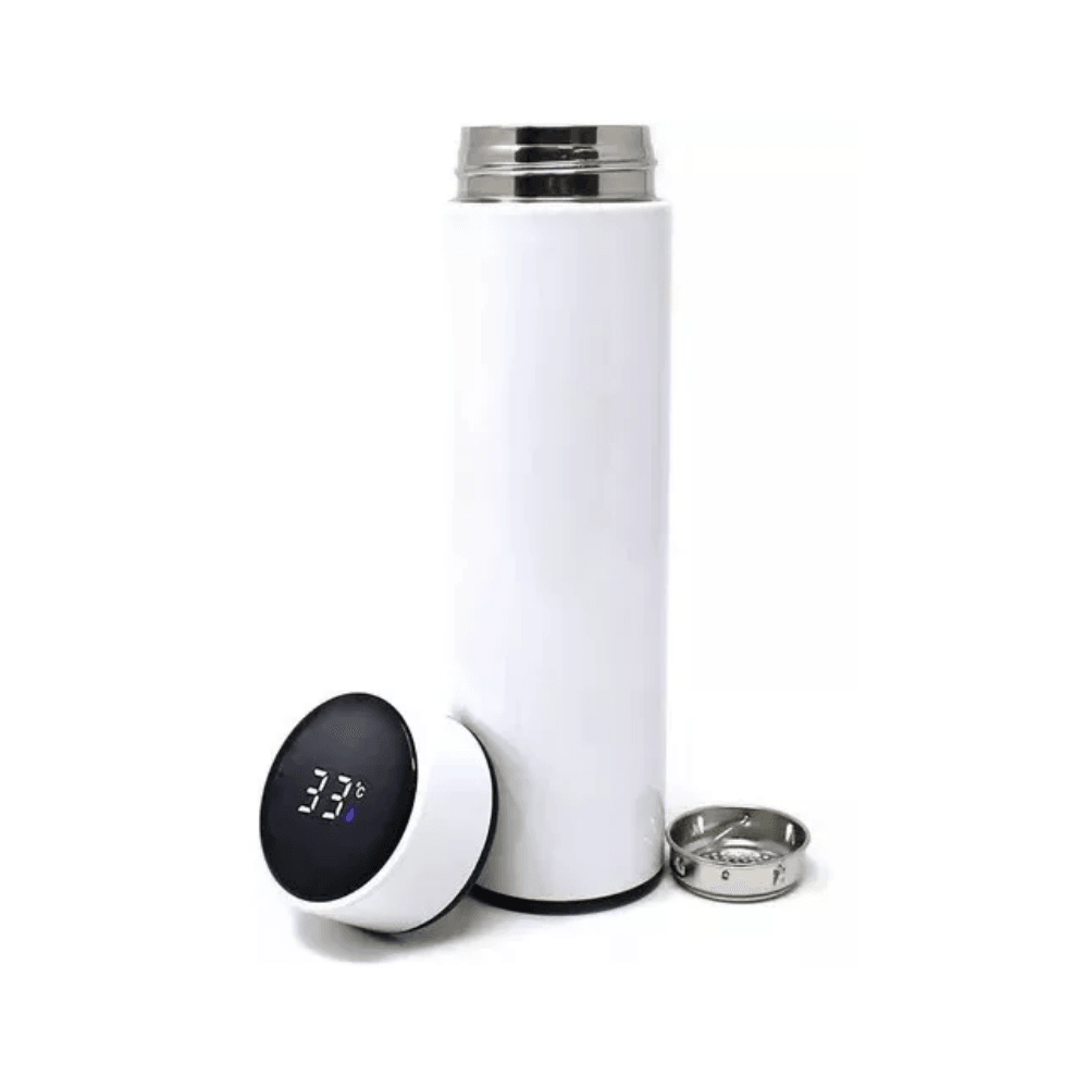 Thermos with temperature display for