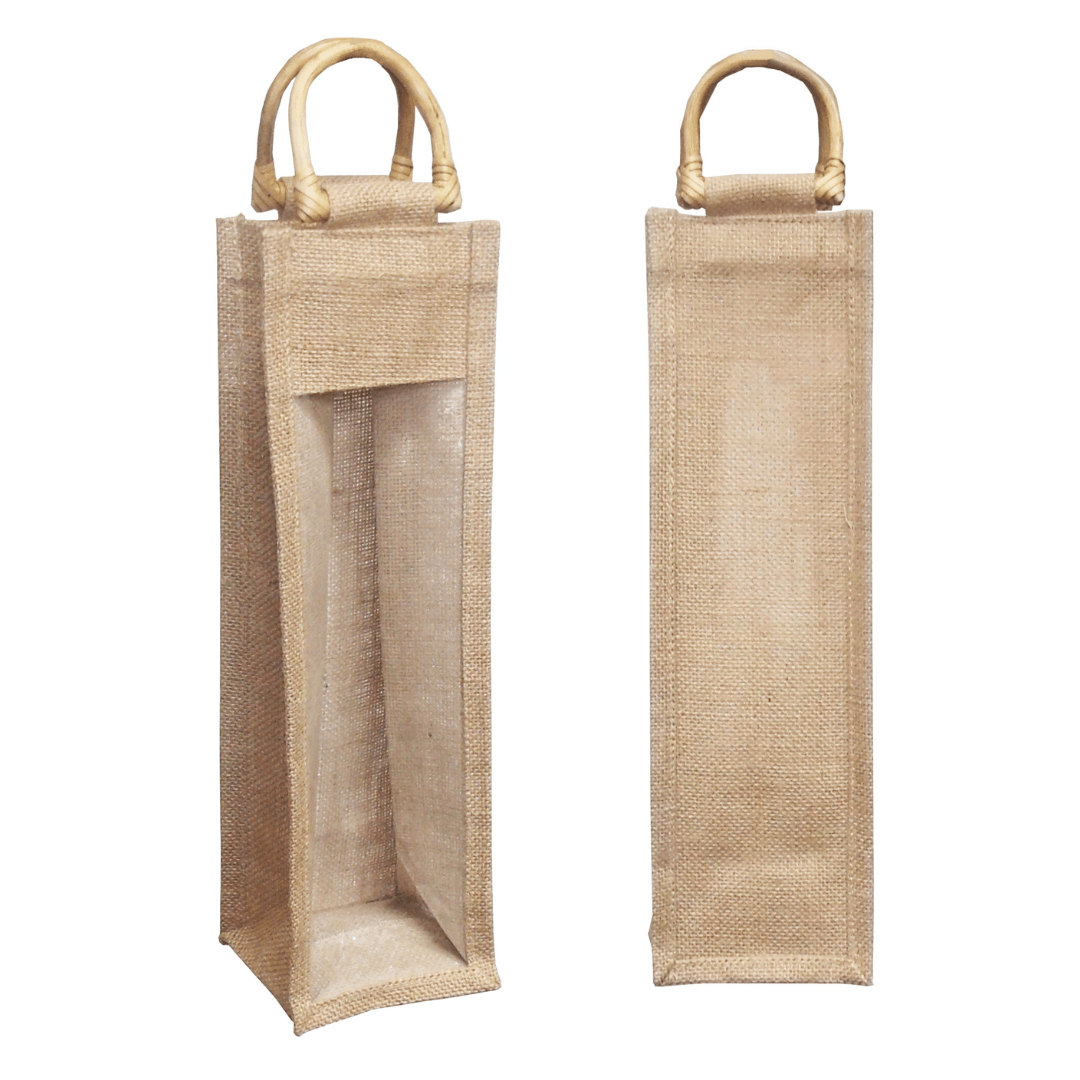 One Bottle Jute Wine Bag for