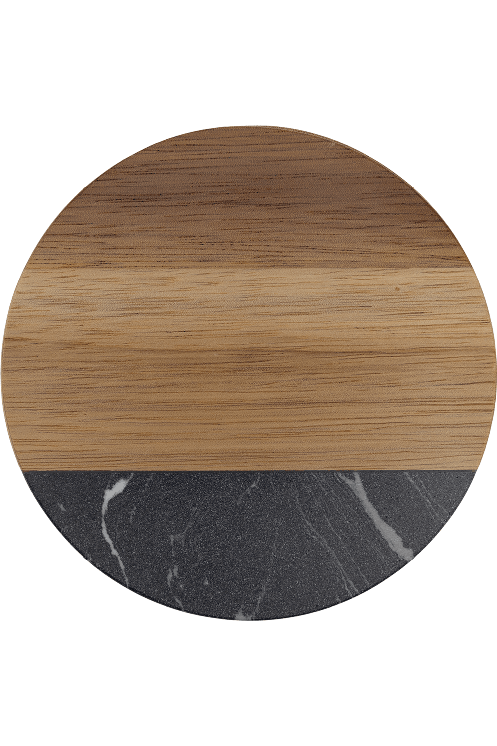 4" Acacia with Marble Accent Round Coaster for