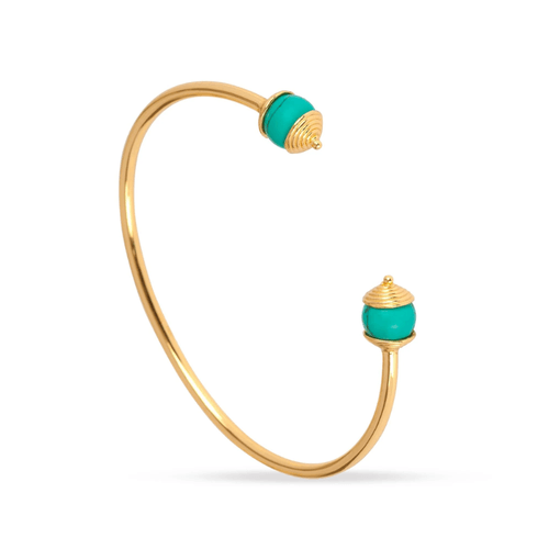 925 Silver Turquoise & Gold Bangle for