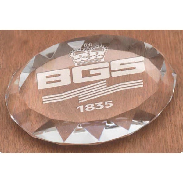 Faceted Oval Paperweight for