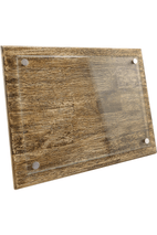 10 1/2" x 13" Barnwood Floating Glass Plaque