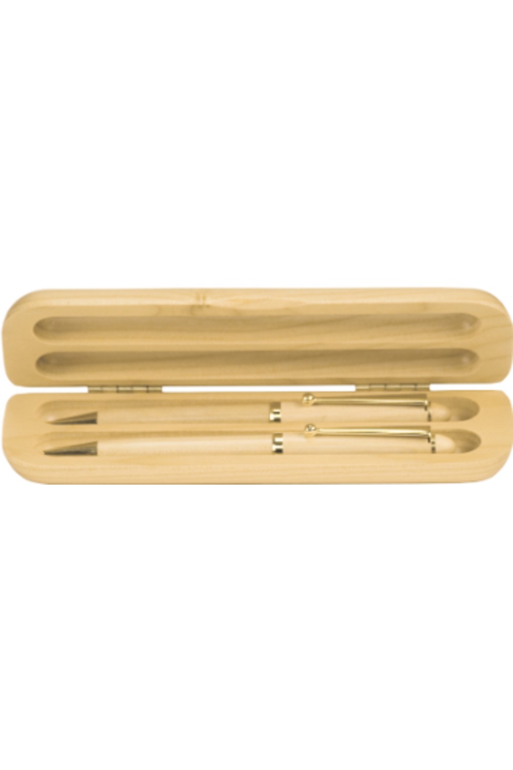 6 3/4" x 2" Wooden 2-Pen Case for