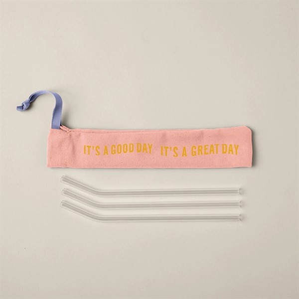 POUCH FOR REUSABLE STRAWS - COLORED CANVAS for