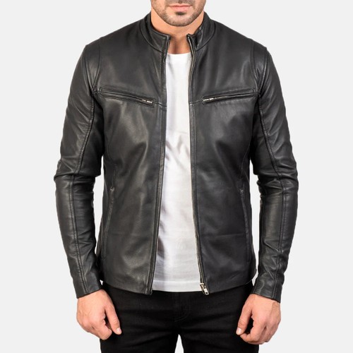 Ionic Black Leather Jacket for