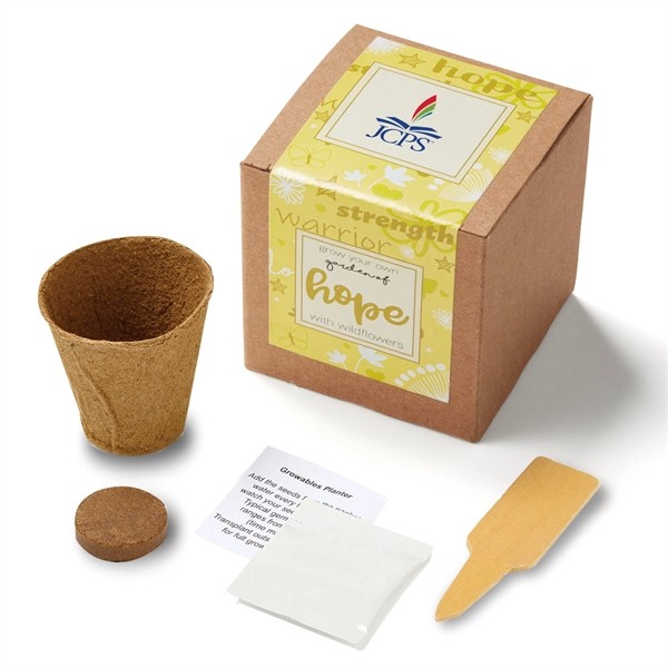 Yellow Garden of Hope Seed Planter Kit in Kraft Box for
