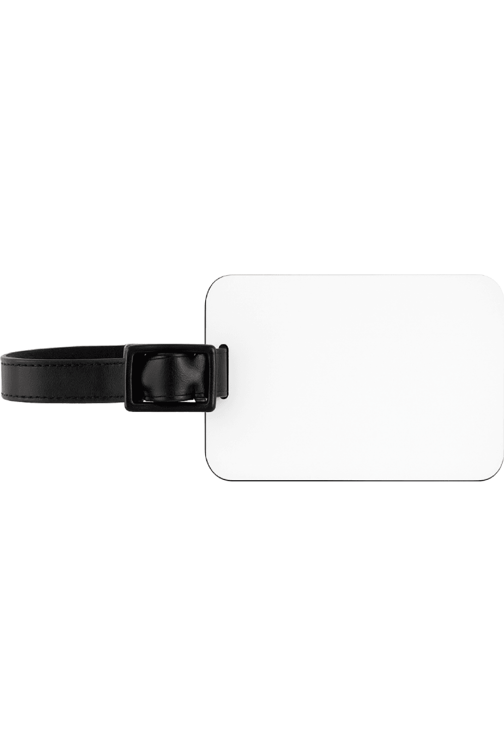 3" x 2" Polymer Rectangle Luggage Tag with Black Edge and Strap for