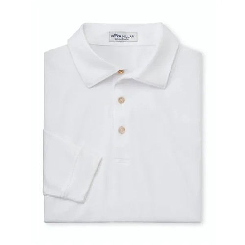 Peter Millar Men's Solid Performance Long-Sleeve Jersey Polo for