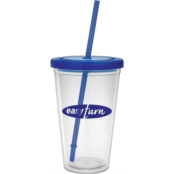 16 oz. Classic Carnival Cup - Color Lid and Straw for