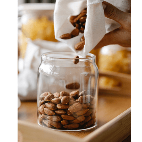 500g Almonds in a Glass Jar for