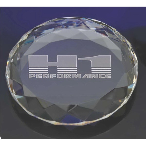 Faceted Circle Paperweight for