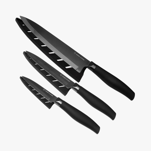 Titan 3-Piece Kitchen Knife Set - Black for