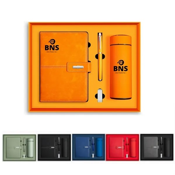 Premium A5 Notebook & Tumbler Gift Set with Pen & USB for