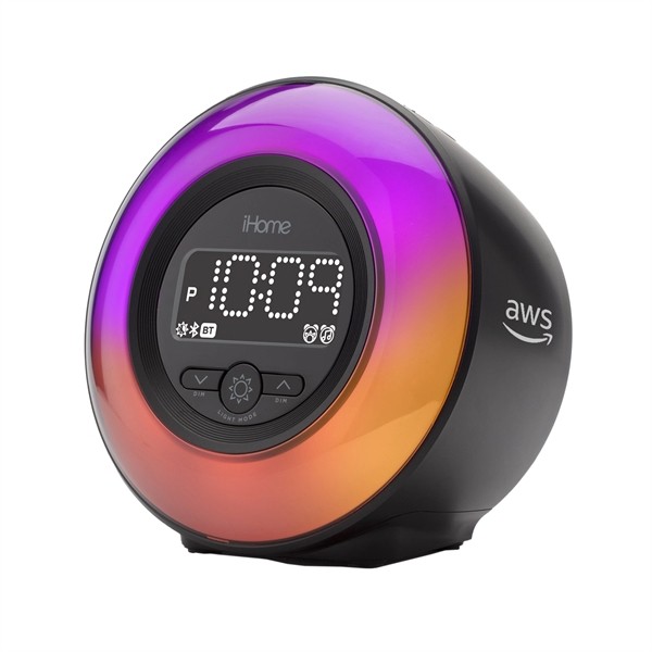 iHome Powerclock Glow Bluetooth Color Changing Alarm Clock for