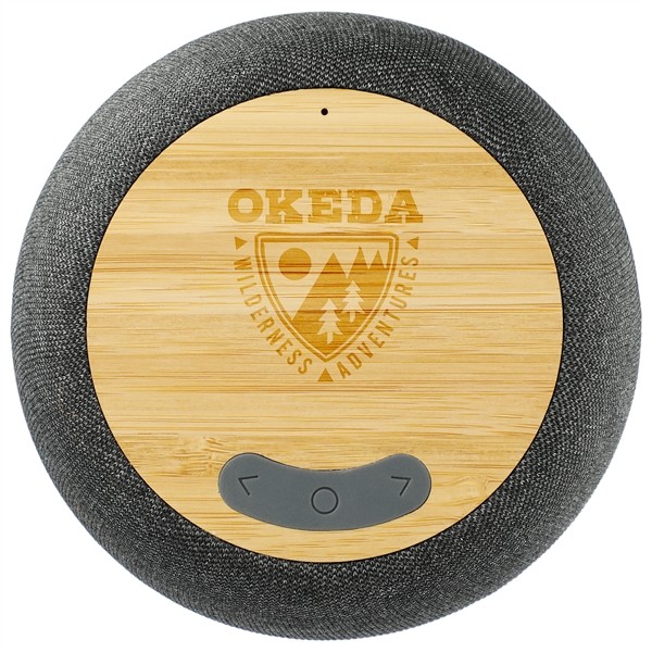 Garm Fabric & Bamboo Speaker with Wireless Chargin for