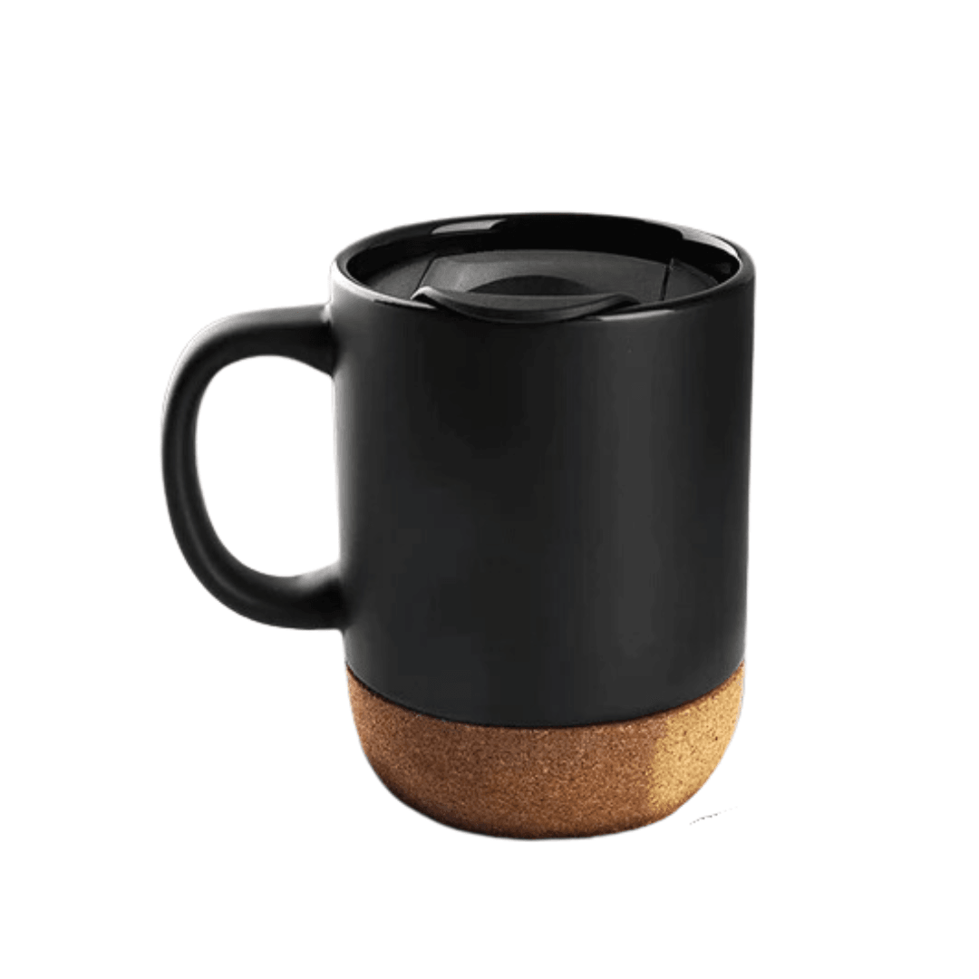 Classic Black Mug with Cork Base for