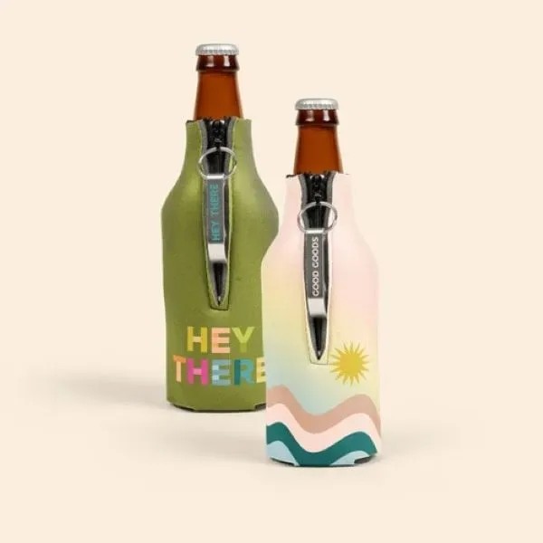 Zippered Bottle Coolie 4CP™ With Imprinted Opener for
