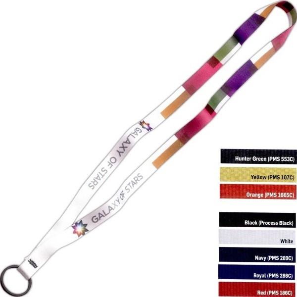 1/2" Dye-Sublimated Sewn Lanyard with Black Split Ring for