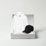 White Hoodie / Black Cap
