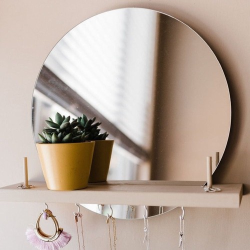 Hanging Mirror Shelf Kit for
