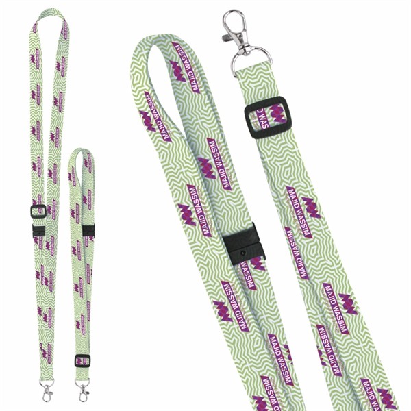 3/4" Adjustable Polyester 4 Color Lanyard for