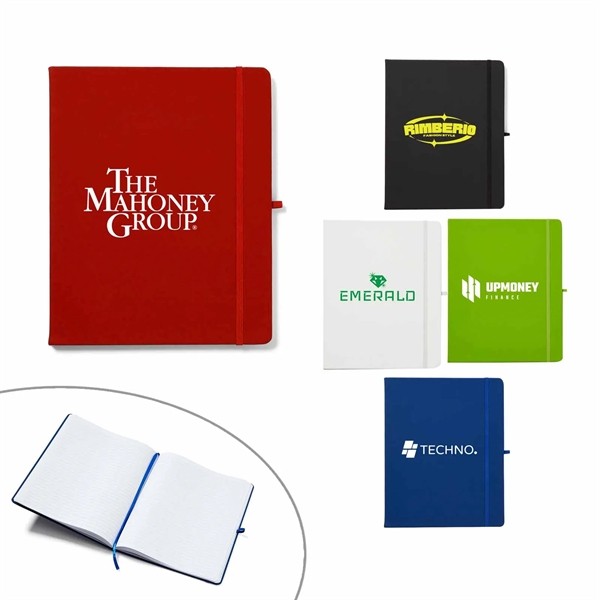 8" x 10" Soft Touch Journal Notebook with Pen Loop for