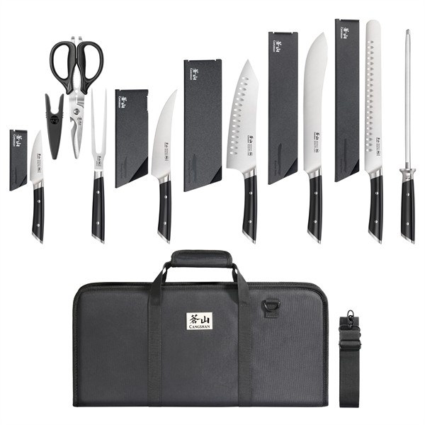 Cangshan 9-Piece Helena Series BBQ Knife Bag Set for